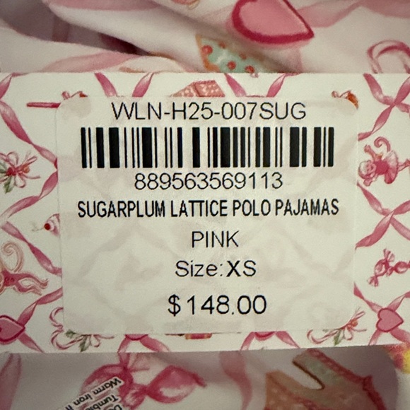 LoveShackFancy x Roller Rabbit Sugarplum Lattice Polo Pajamas Size XS NWT - Picture 4 of 4